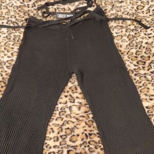 DOLLSKILL CURRENT MOOD 1X BLACK SMALL TOWN OUTLAWS CROCET PANTS